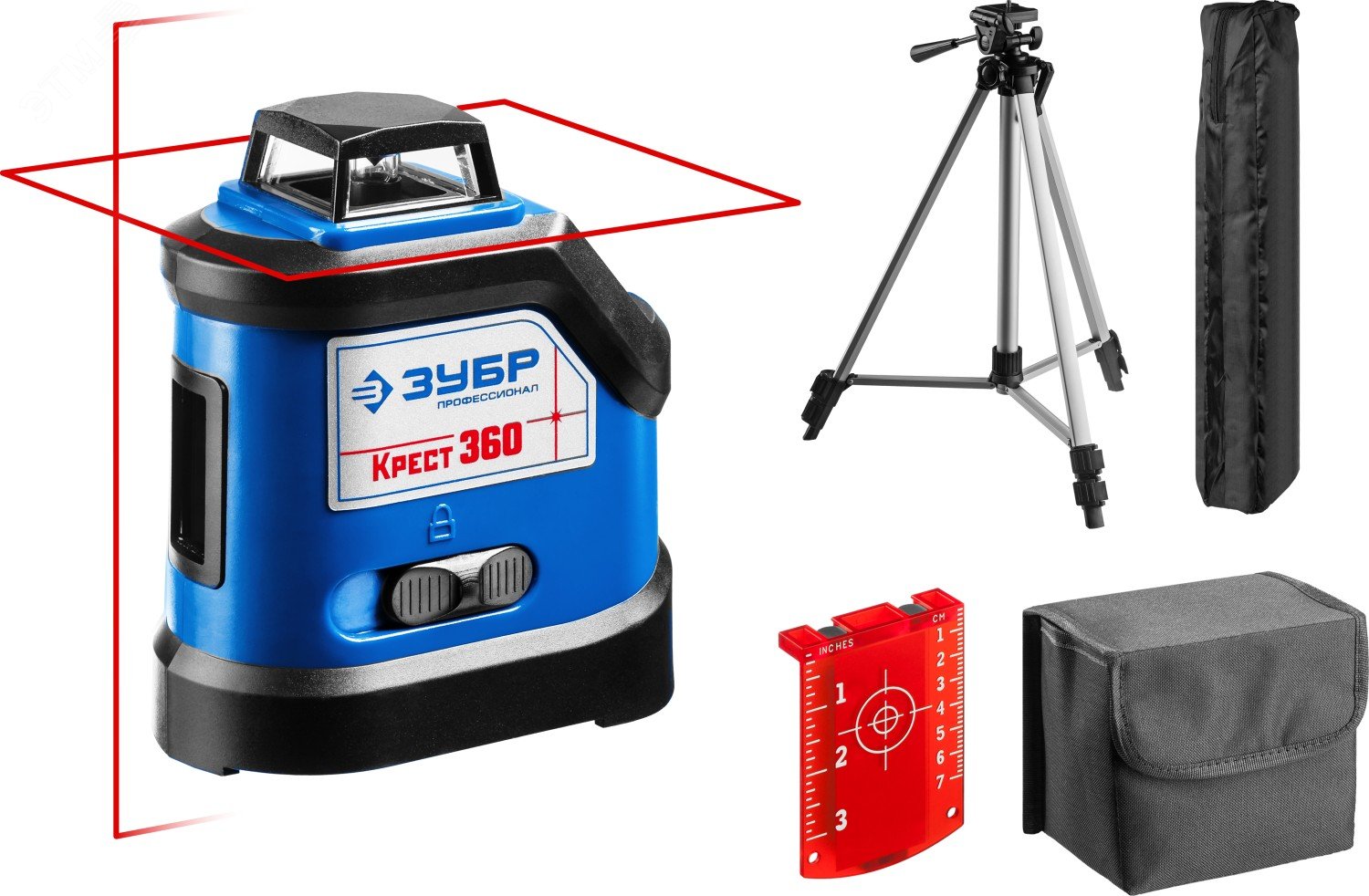 Изображение товара Нивелир лазерный 360 градусов с штативом, точность +/-0,3 мм/м