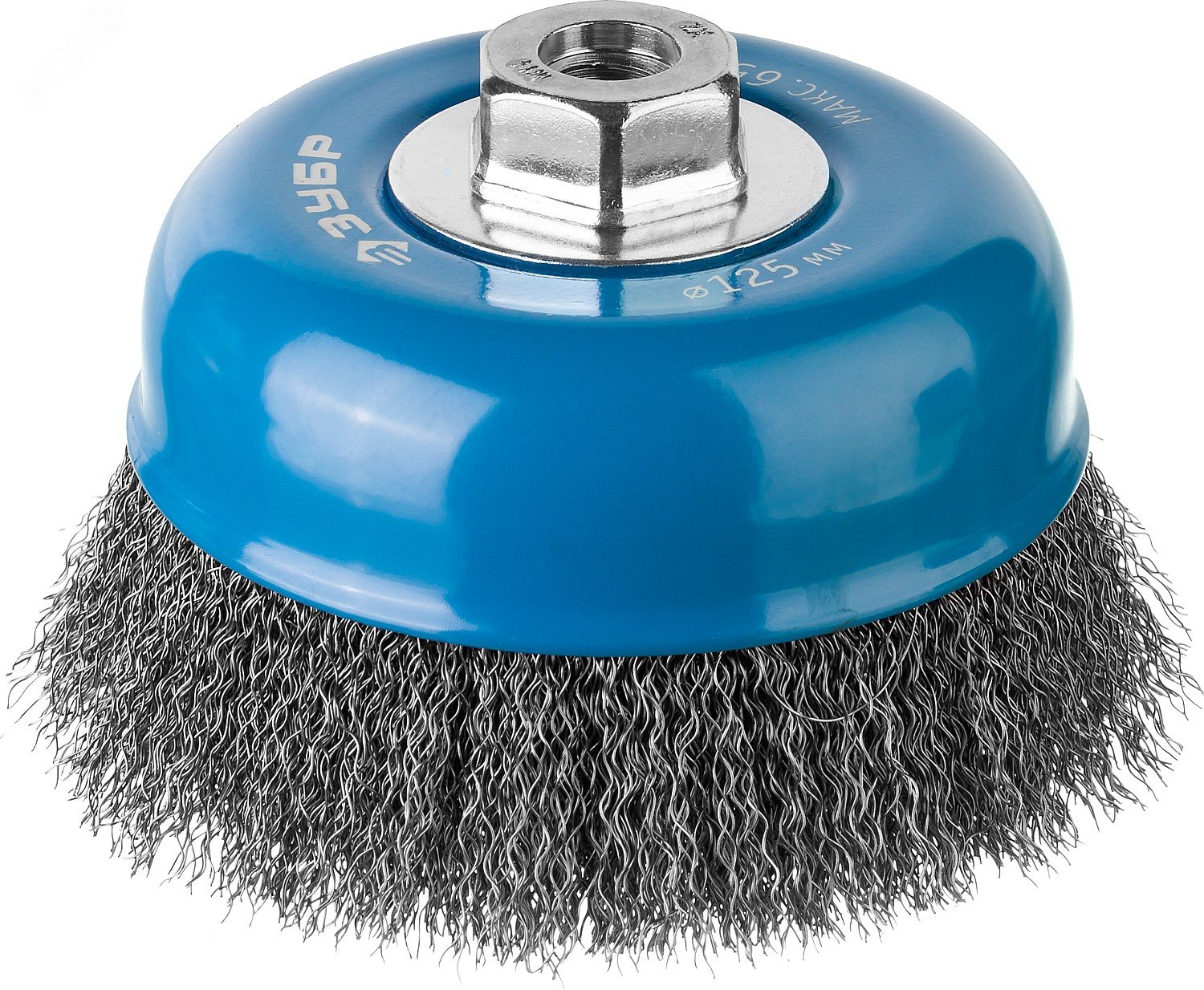 Изображение товара Щетка чашечная для УШМ, витая стальная проволока 0,3мм, 125ммхМ14 ''Профессионал''. (шт)