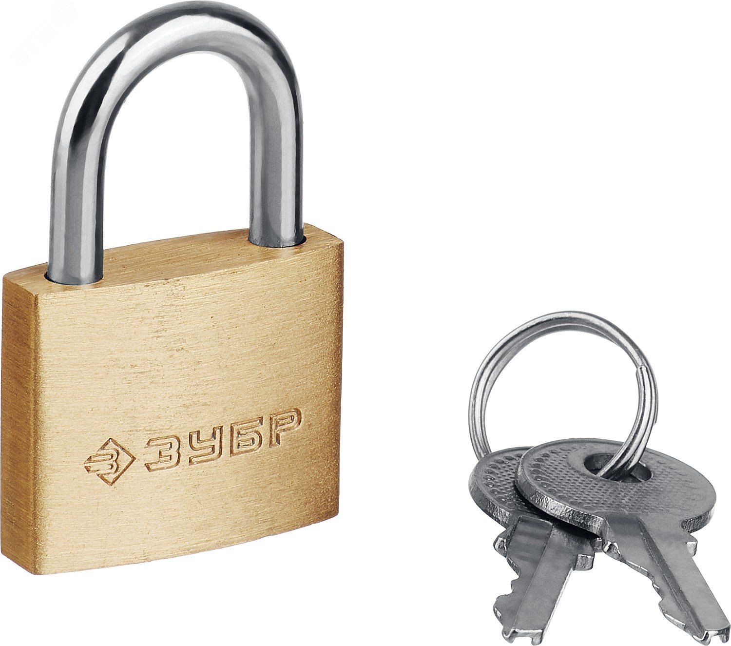 Изображение товара Навесной мини-замок с латунным корпусом 25 мм ЗУБР высокого качества