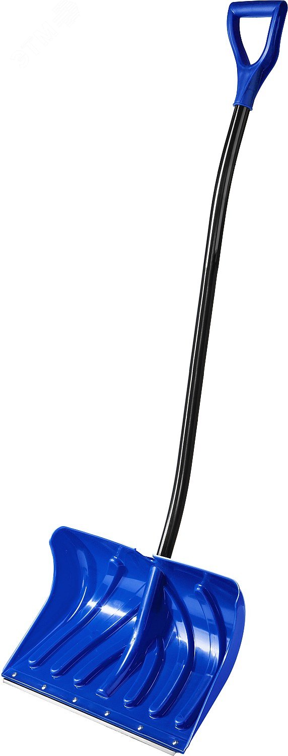Снеговая лопата СИБИРЬ 500 мм пластиковая со стальной планкой эргономичный алюминиевый черенок V-ручка 39925 ЗУБР - превью