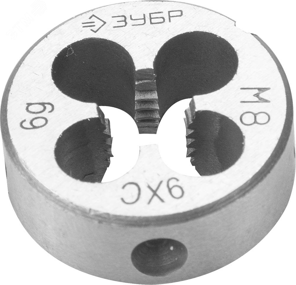 Изображение товара Плашка М8x1.25мм, сталь 9ХС, круглая ручная (шт)