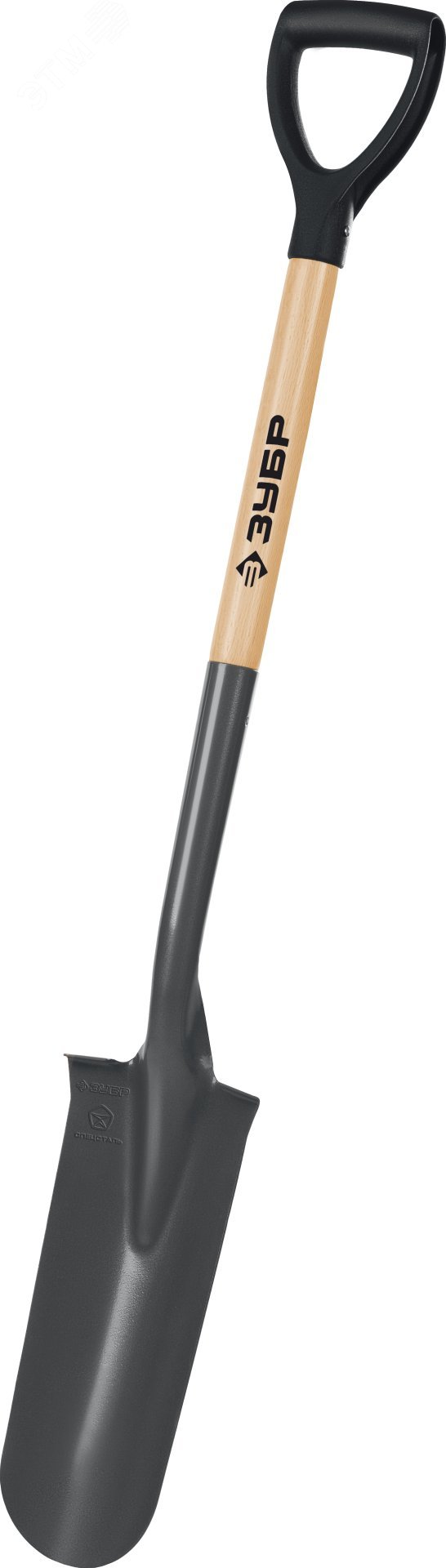 Изображение товара Дренажная лопата ЗУБР с закаленным полотном и деревянным черенком