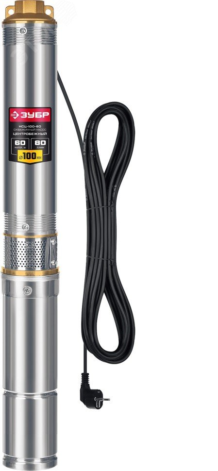 Изображение товара Насос скважинный ценробежный НСЦ-100-60 ЗУБР 900 Вт 60 м напор