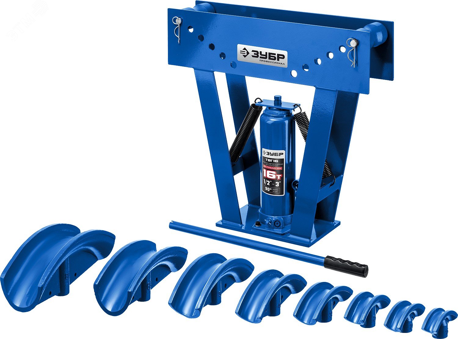 Изображение товара Гидравлический трубогиб ЗУБР ТВГ-16 1/2-3'' 16 тонн набор профессиональный