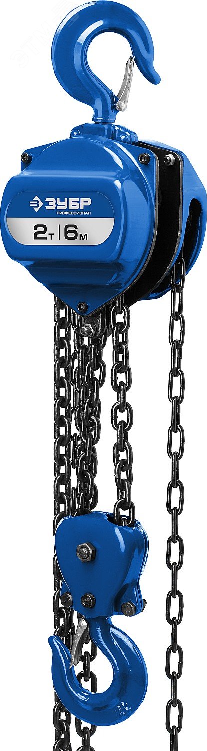 Изображение товара Таль цепная шестеренная ТШ-2-6 от ЗУБР, грузоподъемность 2000 кг