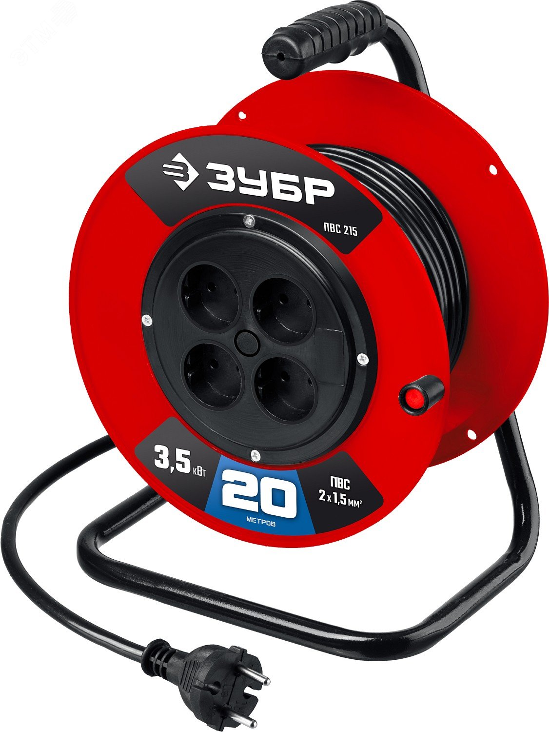 Изображение товара Удлинитель силовой ЗУБР 55103-20 20 м 4 розетки 16 А