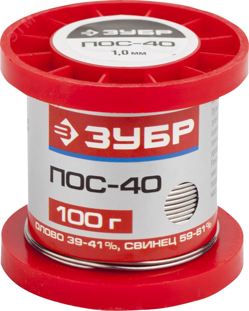 Изображение товара Припой , ПОС 40, проволока, 100г, 1мм (шт)