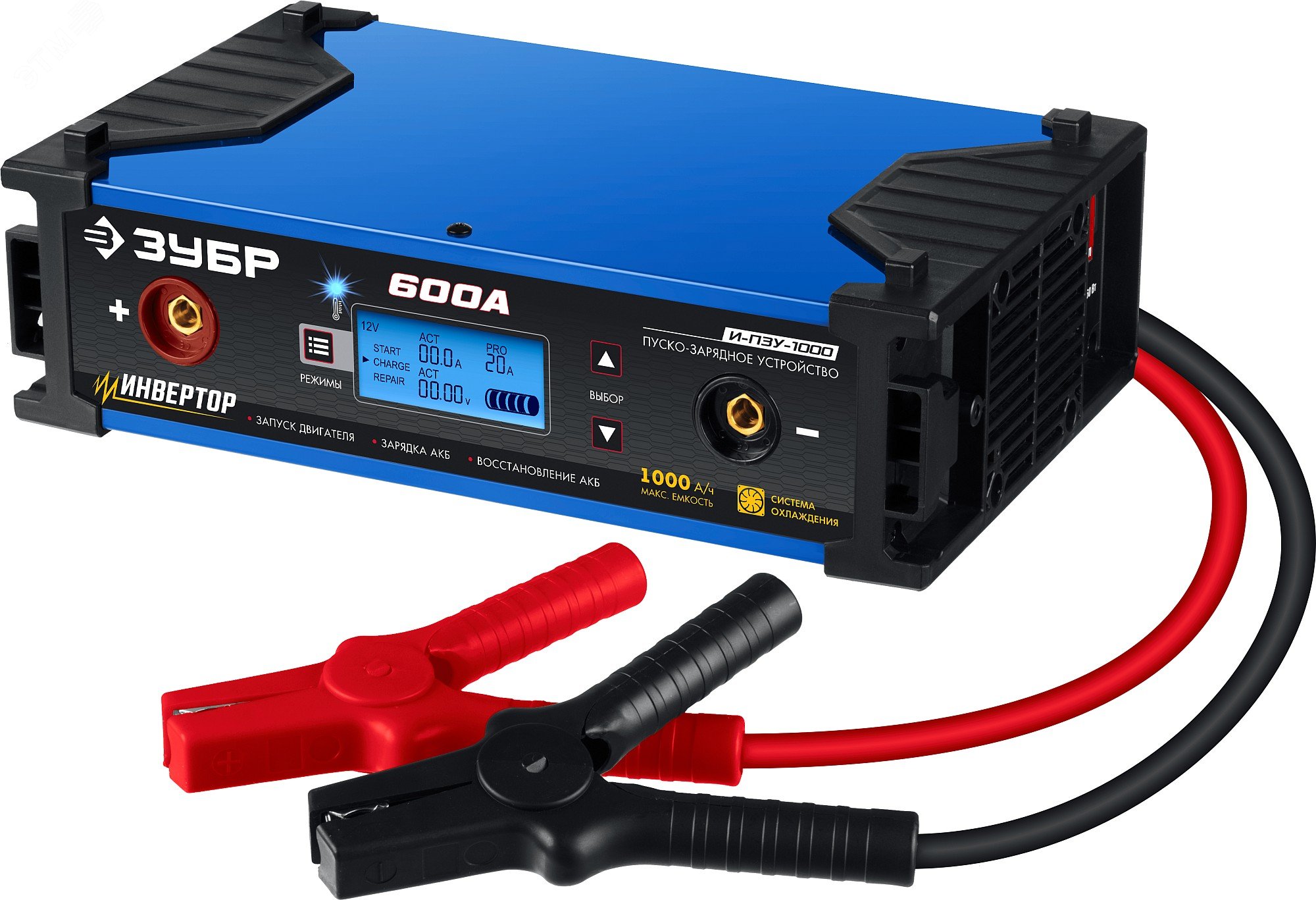 Изображение товара Инверторное пуско-зарядное устройство И-ПЗУ-1000 12/24 В 600 А для автомобиля и техники