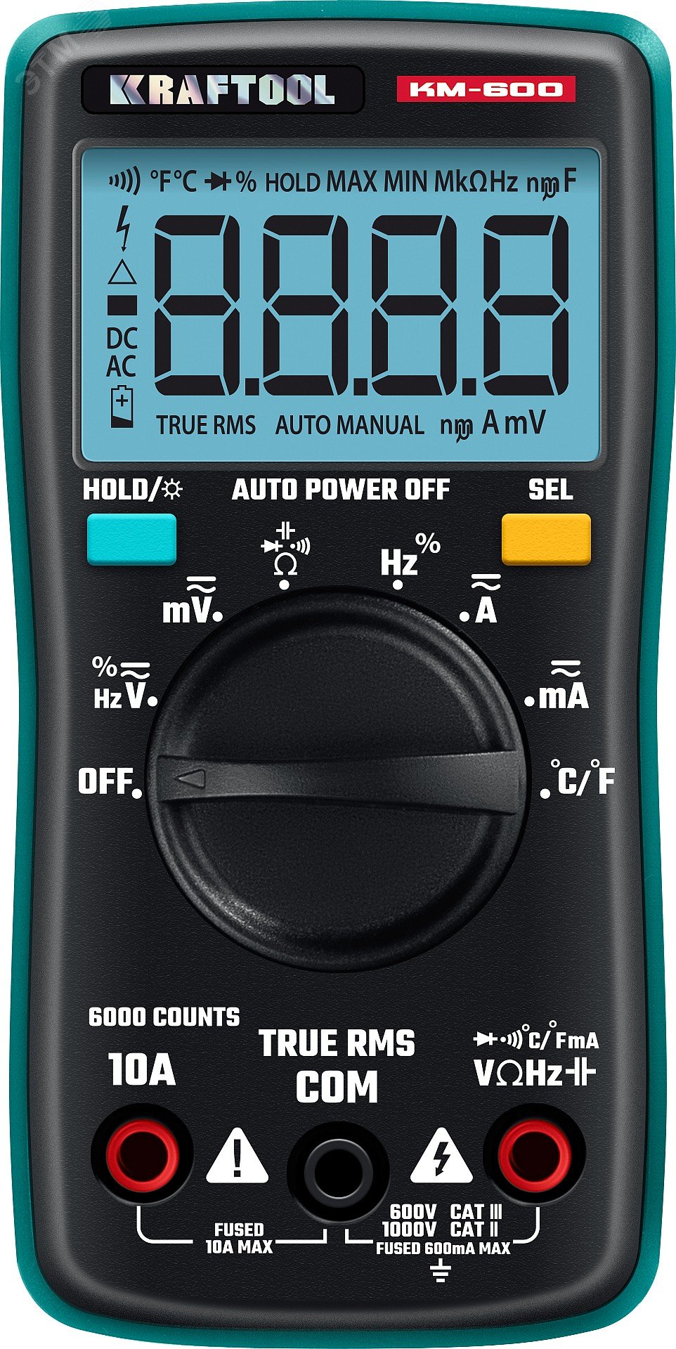 Изображение товара Цифровой мультиметр KM-600 ЗУБР профессиональный автоматический измерения