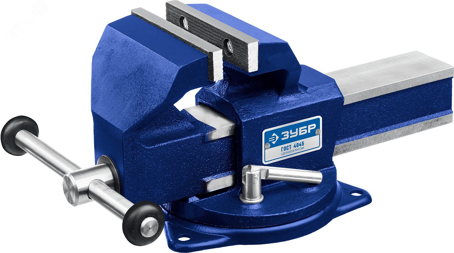 Изображение товара Тиски слесарные ЗУБР 10 кг с поворотным основанием и высокой точностью фиксации