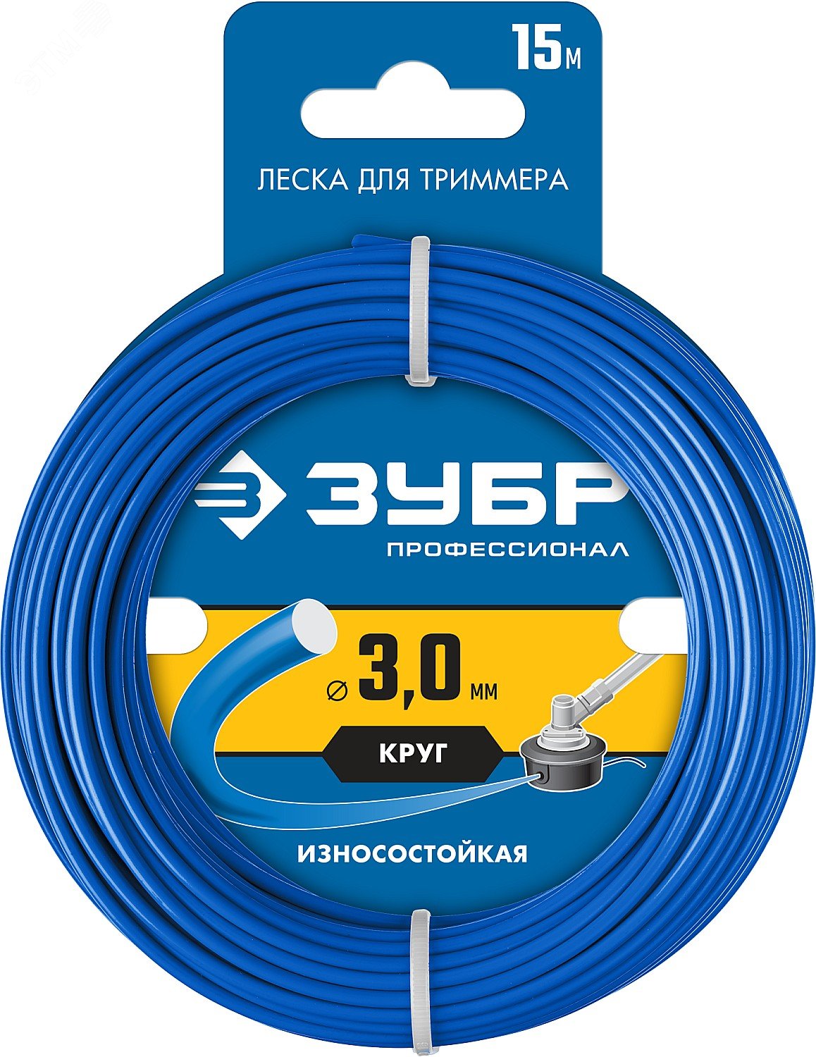 Леска для триммера КРУГ 3.0 мм 15 м Профессионал 71010-3.0 ЗУБР - превью