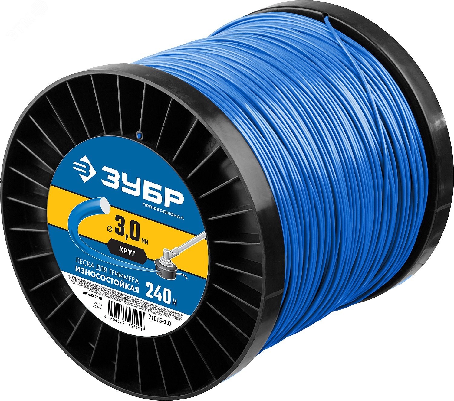 Изображение товара Леска для триммера КРУГ 3.0 мм 240 м Профессионал ЗУБР