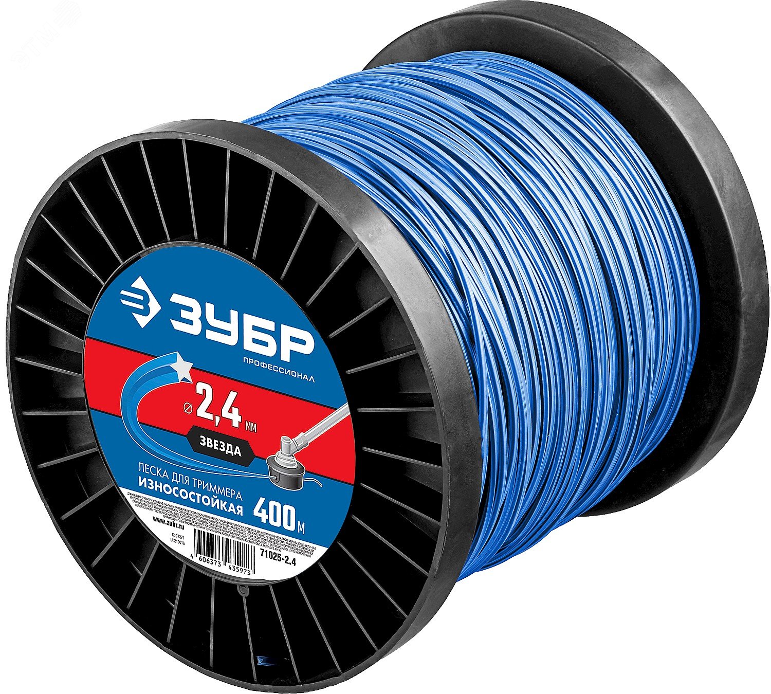 Изображение товара Леска для триммера ЗВЕЗДА 2.4 мм 400 м от ЗУБР