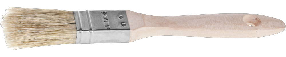 Кисть плоская ''УНИВЕРСАЛ-ЭКСПЕРТ'', светлая натуральная щетина, деревянная ручка, 1''/25мм