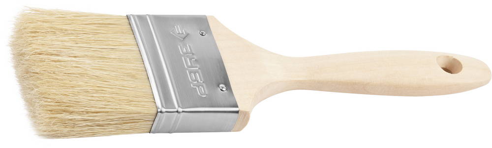 Кисть плоская ''УНИВЕРСАЛ-ЭКСПЕРТ'', светлая натуральная щетина, деревянная ручка, 2,5''/63мм