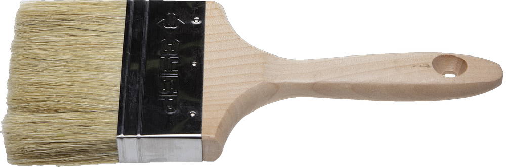 Кисть плоская ''УНИВЕРСАЛ-ЭКСПЕРТ'', светлая натуральная щетина, деревянная ручка, 4''/100мм