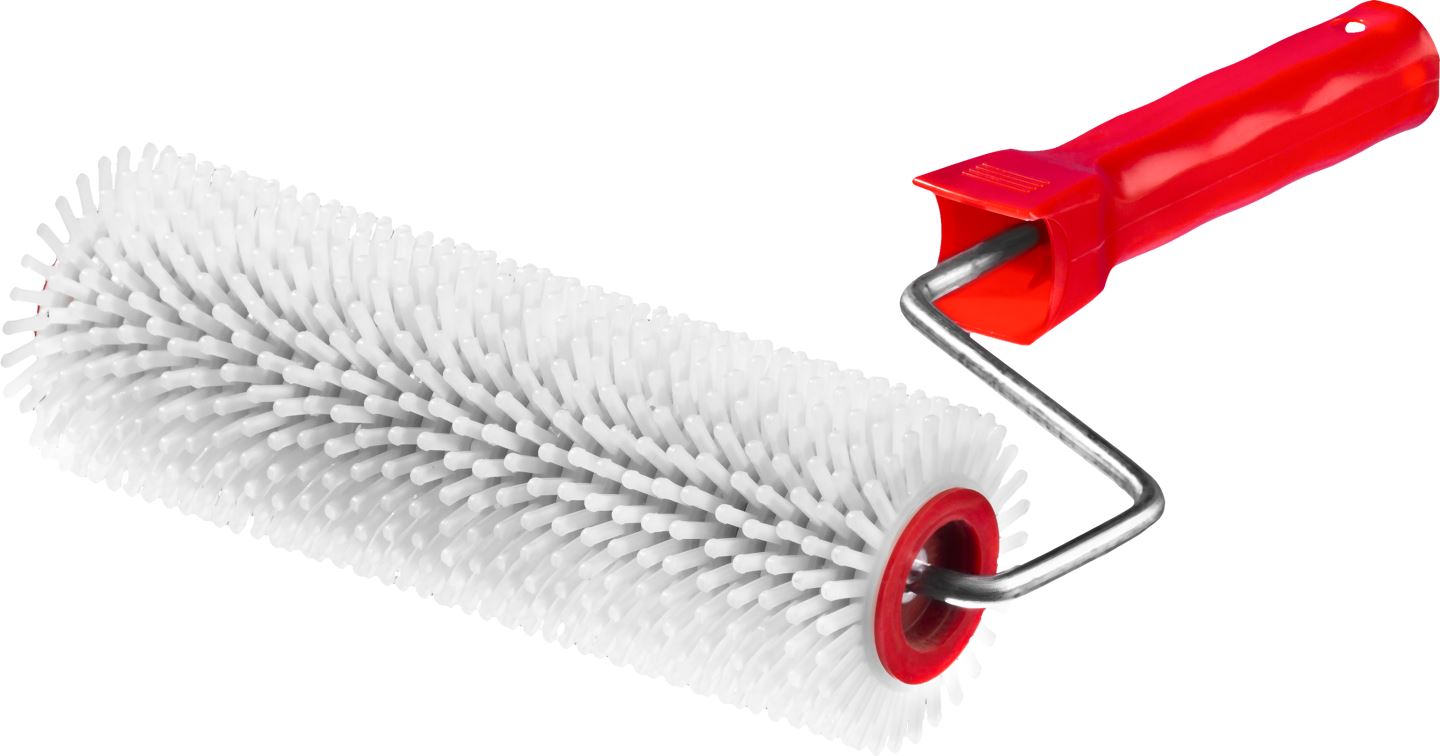 Валик игольчатый ''Мастер'' для наливных полов в сборе, пластмассовые иглы 13мм, 72х200мм