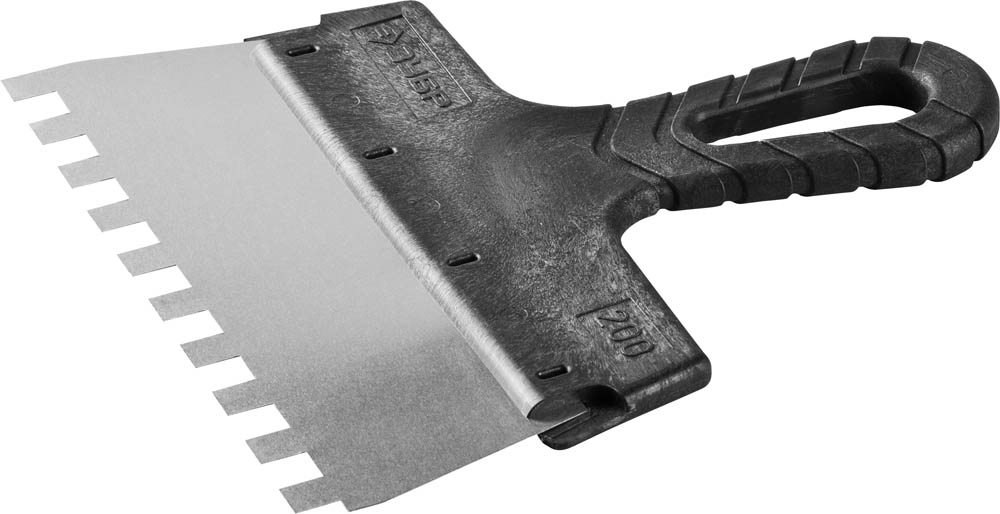 Шпатель ''Мастер'' ФАСАДНЫЙ, нержавеющее полотно, 200мм, зуб 10х10мм