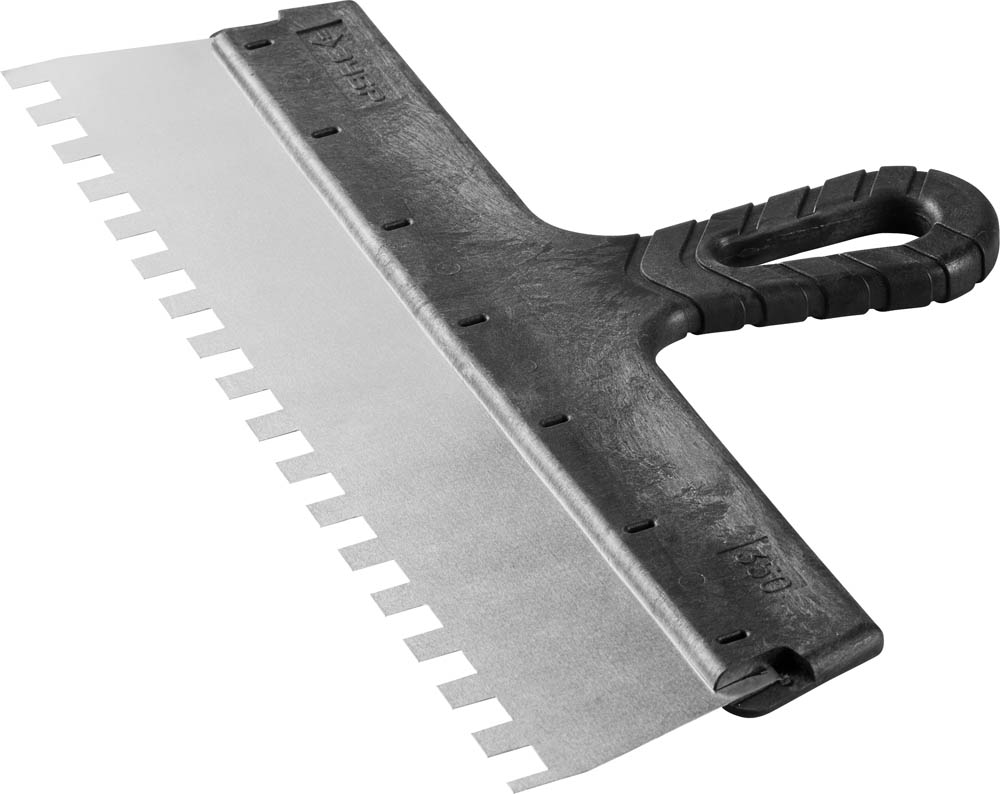 Шпатель ''Мастер'' ФАСАДНЫЙ, нержавеющее полотно, 350мм, зуб 10х10мм