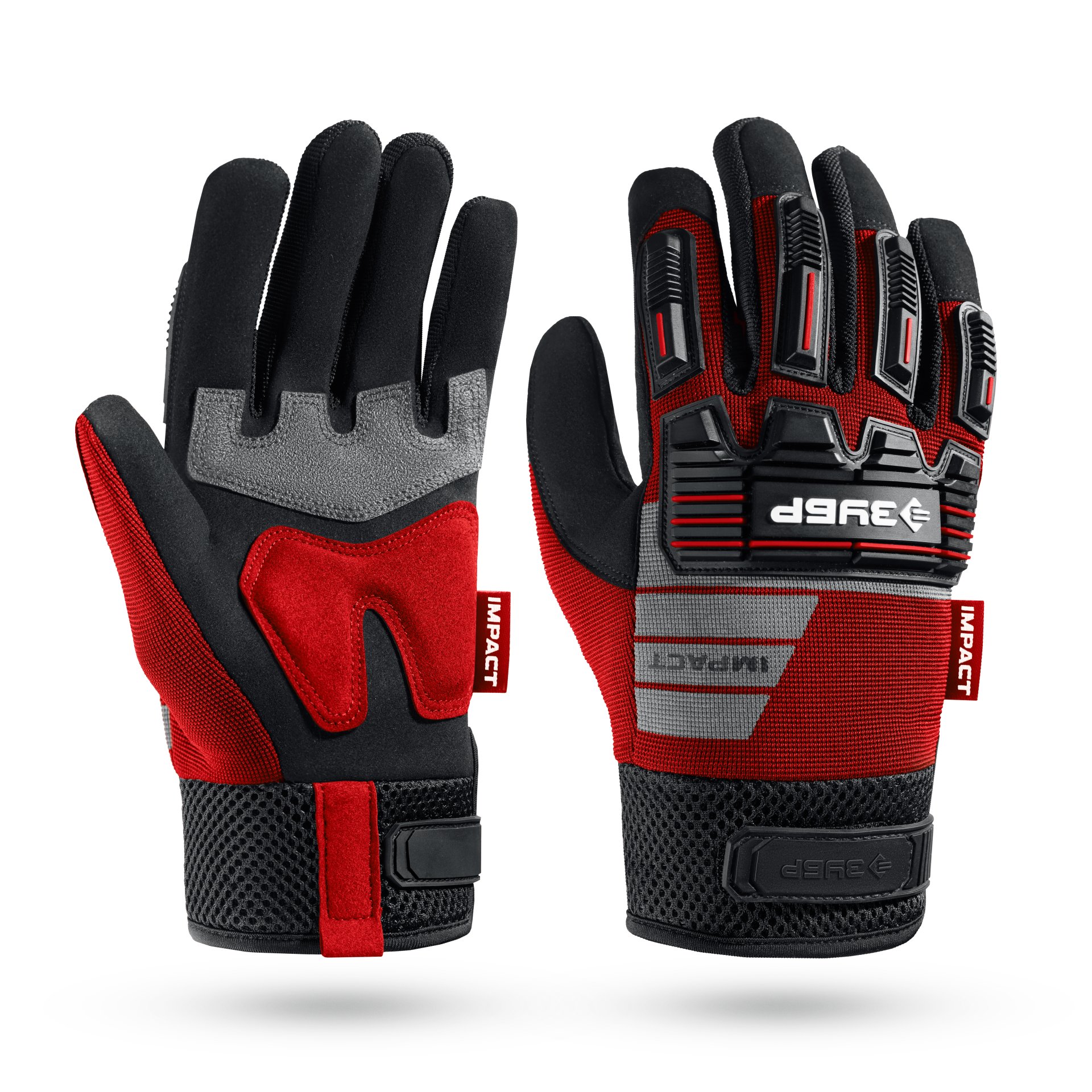 Перчатки профессиональные комбинированные, антивибрационные, противоударные, Профессионал красные р.XL 10 IMPACT