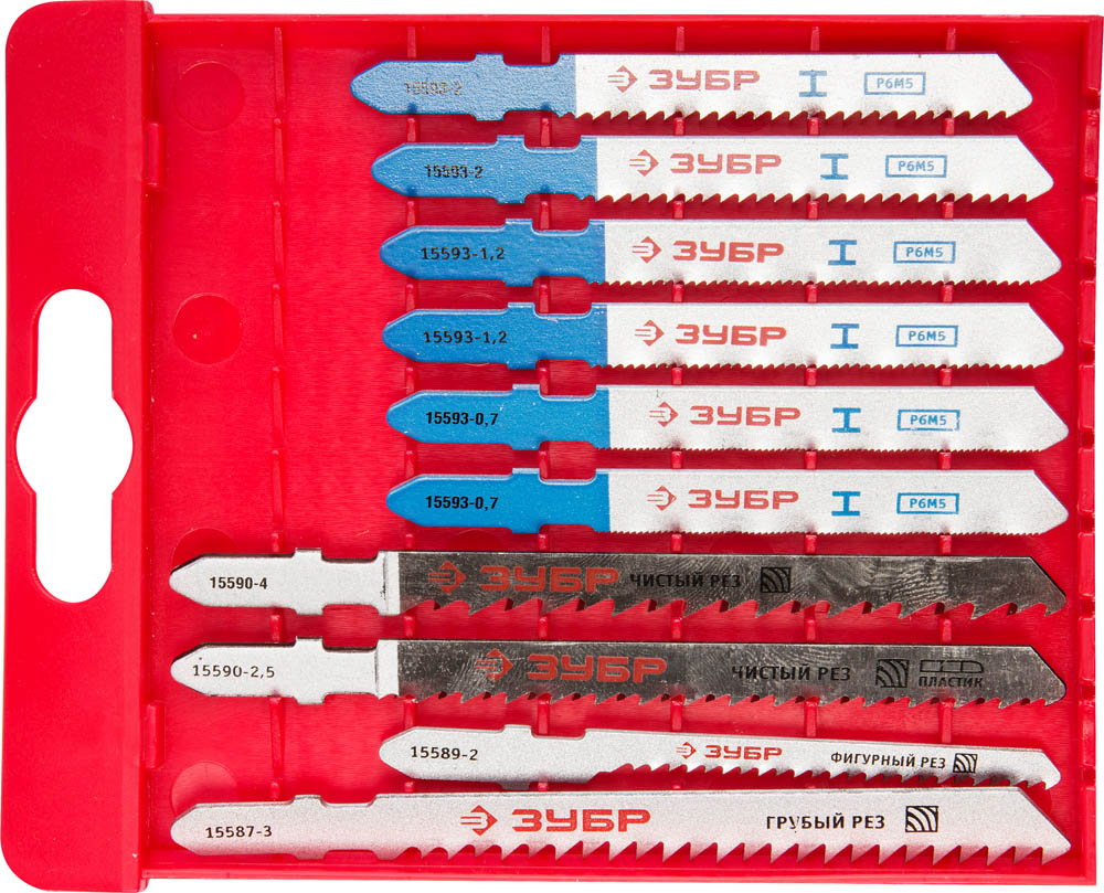 Набор ''ЭКСПЕРТ'' Полотна для эл/лобзика, по дер. и мет., T-хвост., пласт.бокс, 10шт