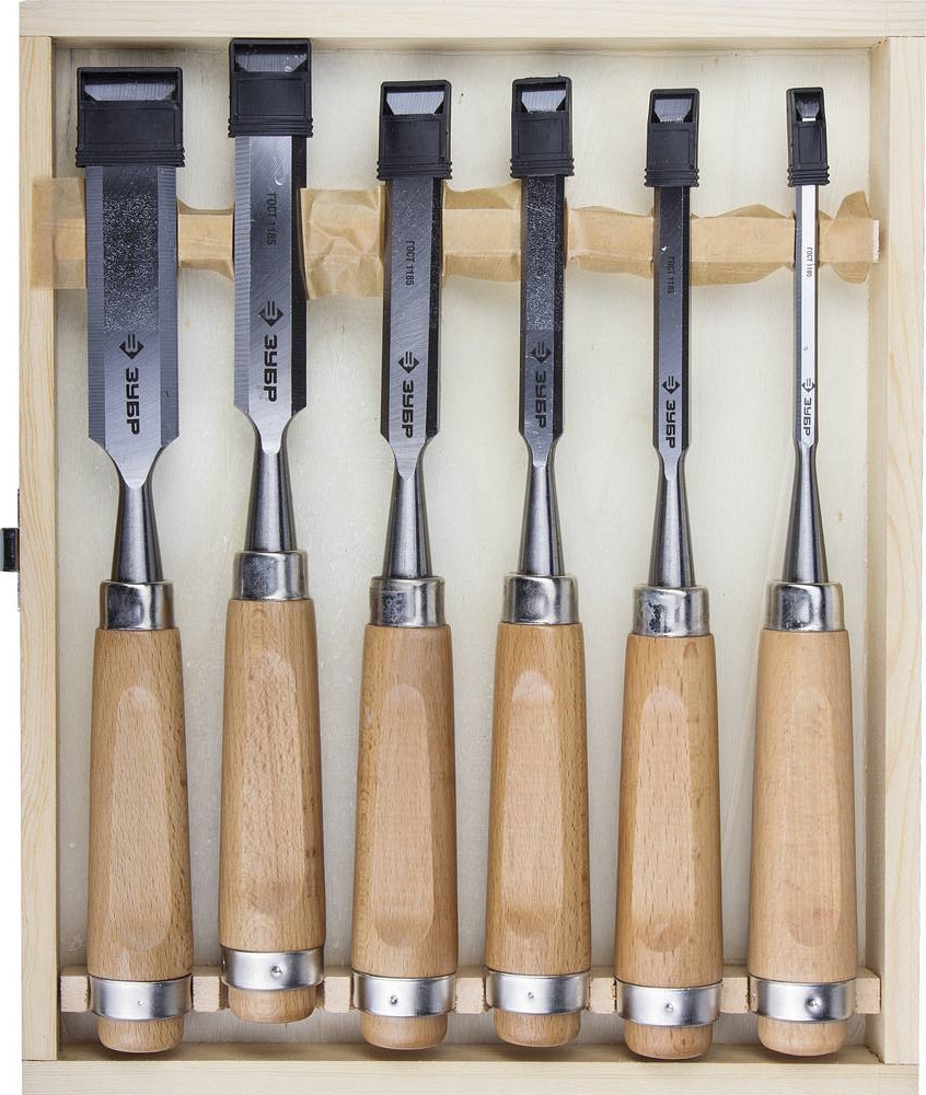 Набор стамесок-долот с деревянной рукояткой, 6 шт СТ-500