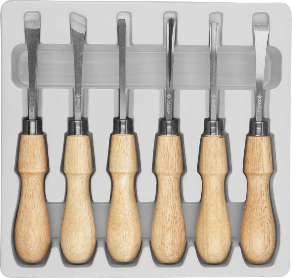 Стамески ''ЭКСПЕРТ'' фигурные Профессиональные, 6шт