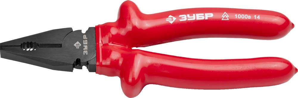 Плоскогубцы ''ЭЛЕКТРИК'' комбинированные, диэлектрические, высоковольтные до ~1000В, маслобензостойкая рукоятка, 200мм, Мастер