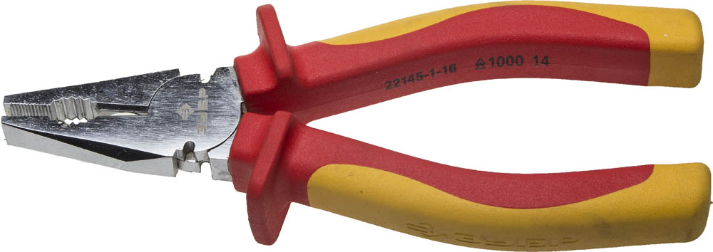 Плоскогубцы ''ПРОФИЭЛЕКТРИК'', диэлектрические комбинированные, двухкомп маслобензостойкая рукоятка, до ~1000В, 160мм, Профессионал
