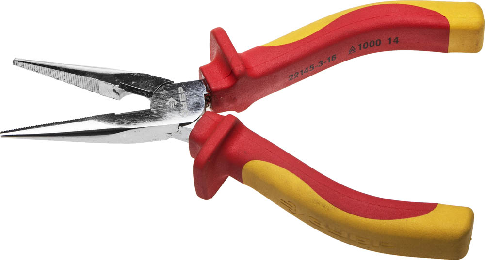 Тонкогубцы ''ПРОФИЭЛЕКТРИК'', диэлектрические, двухкомпонентная маслобензостойкая рукоятка, до ~1000В, 160мм, Профессионал