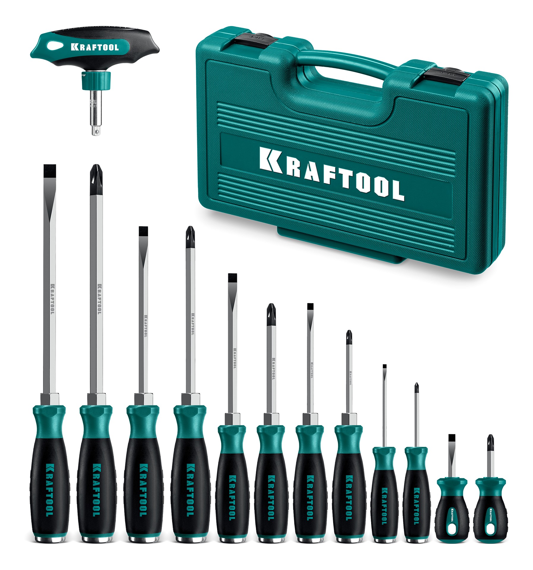 Набор ударных отверток 13 шт, сквозной стержень Cr-Mo IMPACT