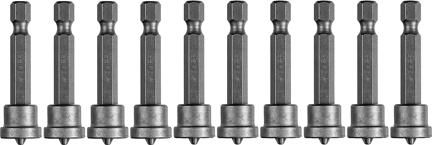 Бита ''Мастер'' Phillips, с ограничителем, 50 мм, тип хвостовика E 1/4'', Cr-V, 10 шт в слайде