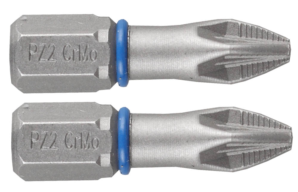 Биты ''ЭКСПЕРТ'' торсионные кованые, обточенные, хромомолибденовая сталь, тип хвостовика C 1/4'', PZ2, 25мм, 2шт