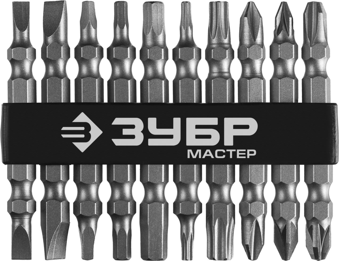 Набор бит длинные ''МХ-10'', Cr-V, двусторонние для шуруповерта в держателе 10 шт