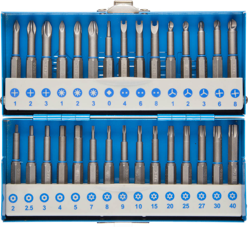 Набор бит со специальными профилями, обточенные, хромомолибденовая сталь, 50 мм, 30 предметов