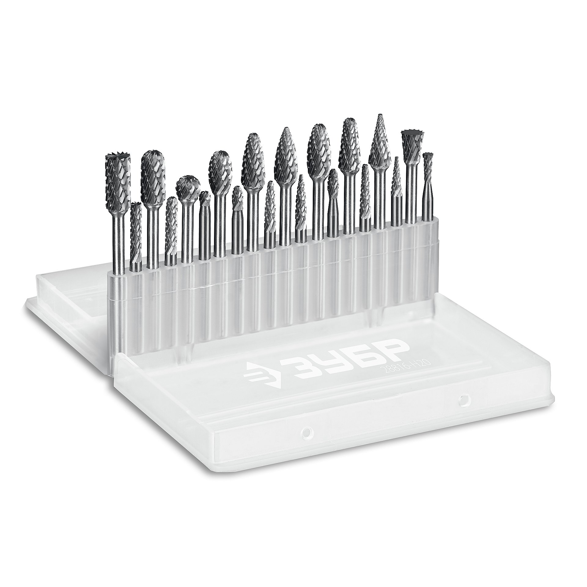 Набор борфрез твердосплавных, ПРОФЕССИОНАЛ 20 шт, хвостовик 3 мм