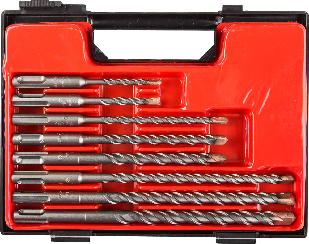 Набор буров SDS-plus 8 шт: 5x110, 6x110, 6x160, 8x160, 10x160, 8x210, 10x210, 12x210 мм, Профессионал