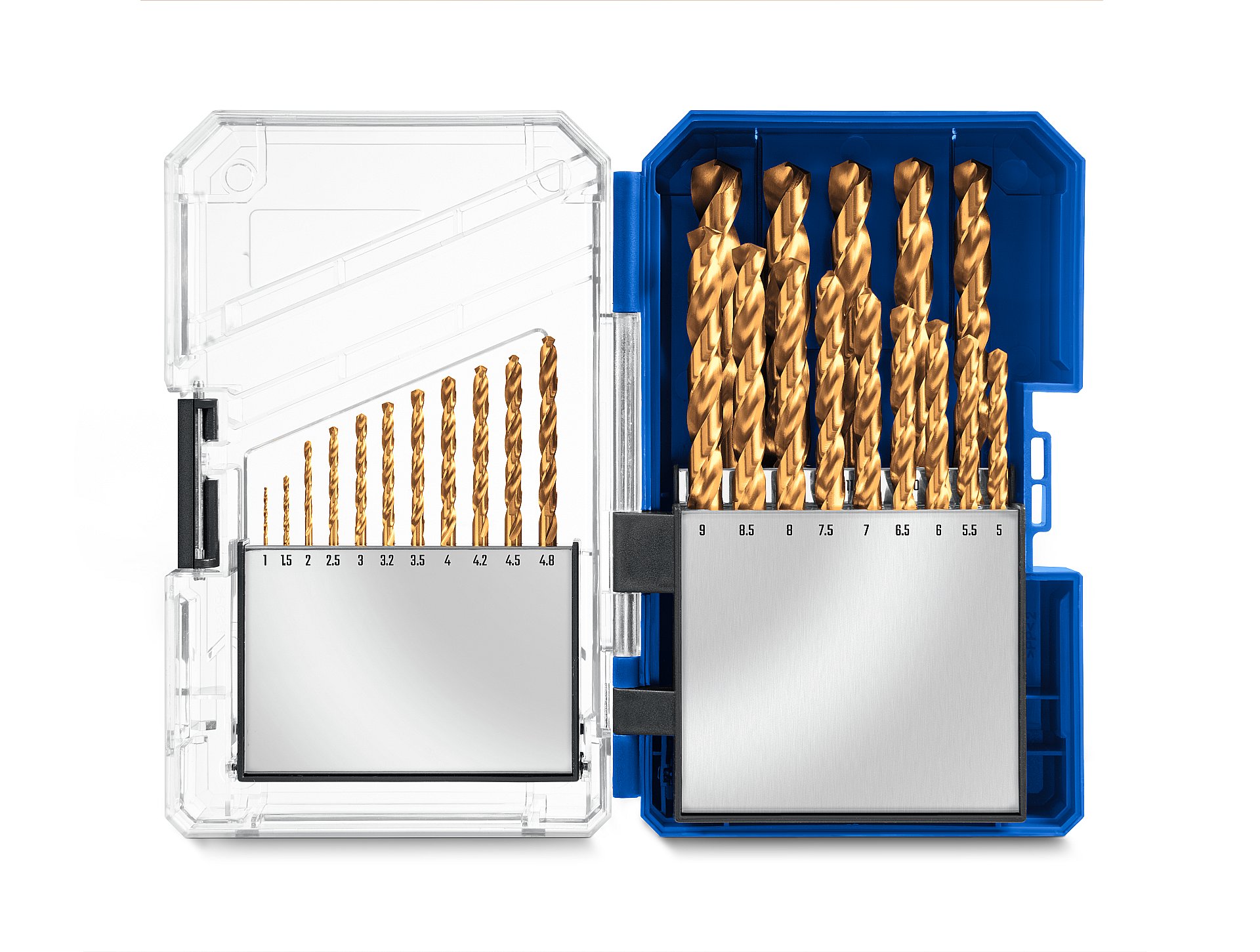 Набор сверл по металлу ТИТАН, 1-13 мм сталь Р6М5, класс А, титановое покрытие, пластиковый бокс, 25шт