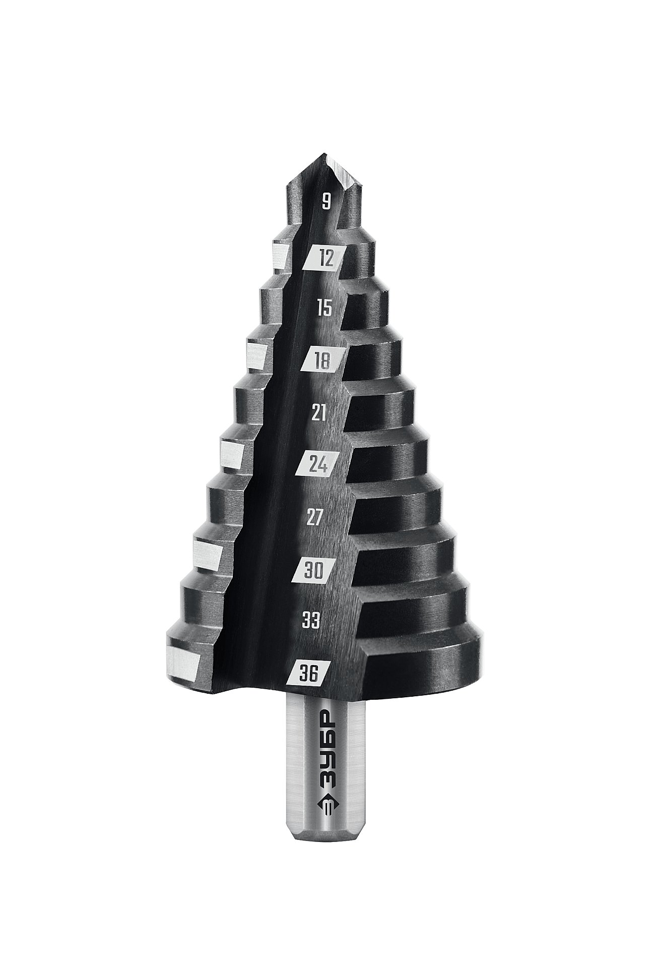 Сверло ступенчатое, 9-36 мм, 15 ступеней