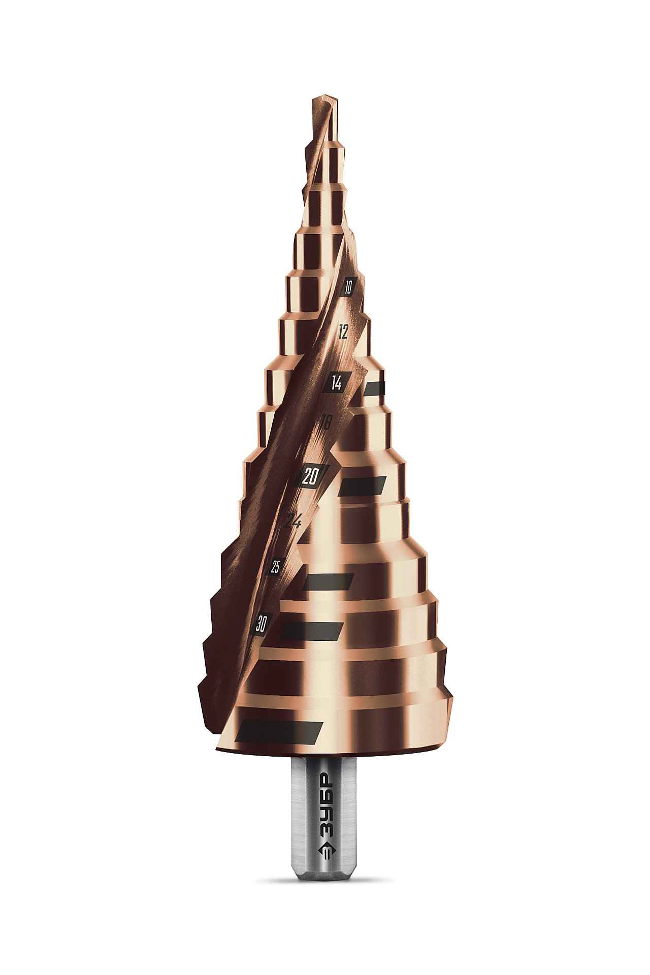 Сверло ступенчатое, винтовая проточка, КОБАЛЬТ 4-39мм, 14 ступеней, ПРОФЕССИОНАЛ