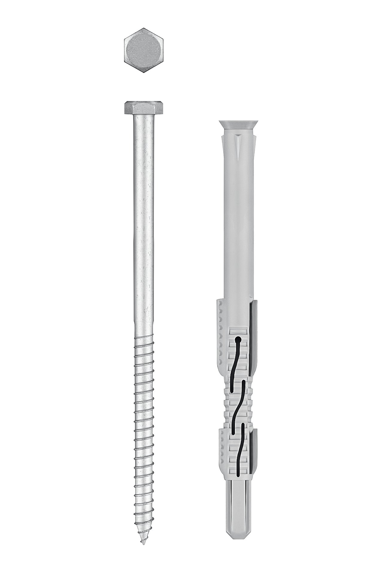 Дюбель фасадный, нейлон/цинк 10 x 160 мм, 50 шт ФД-П