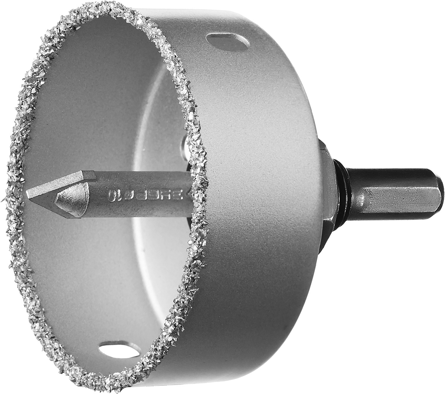 Коронка-чашка ''Профессионал'' c карбид-вольфрамовым нанесением, 76 мм, высота 25 мм, в сборе с державкой и сверлом