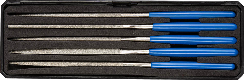 Набор ''ЭКСПЕРТ'' Надфили с алмазным напылением в пластиковом боксе, P 140, 160х80мм, 5 предметов