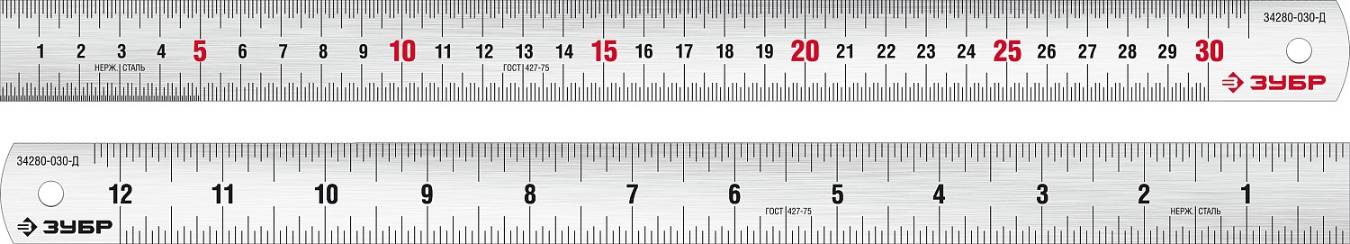 Линейка усиленная нержавеющая Про-30Д, 0,30 м