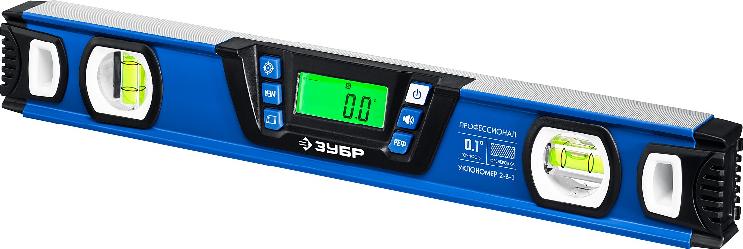 Уровень-уклономер 2 в 1, 400 мм, Диапазон 0-90град., Точность ±0,1град., Подсветка экрана, Профессионал