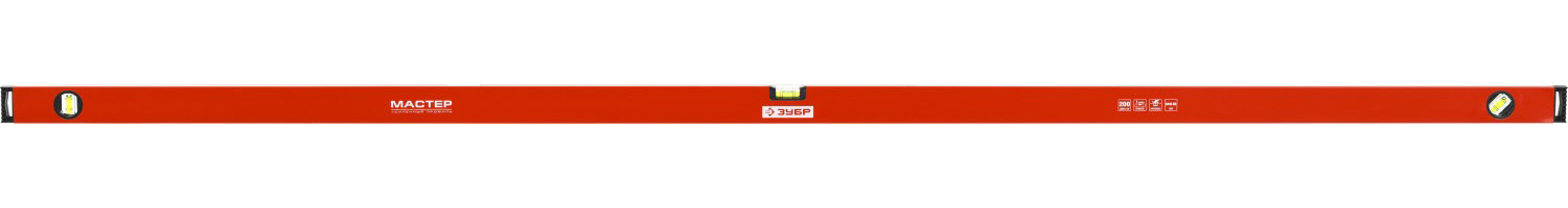 Уровень коробчатый, крашеный, 3 ампулы, фрезерованная базовая поверхность, 200 см