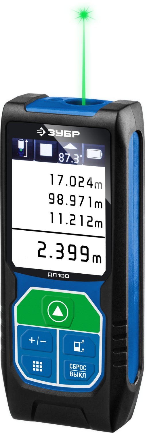 Дальномер лазерный ''ДЛ-100'', точность 2 мм, дальность 100м, класс защиты IP54, Профессионал 34923