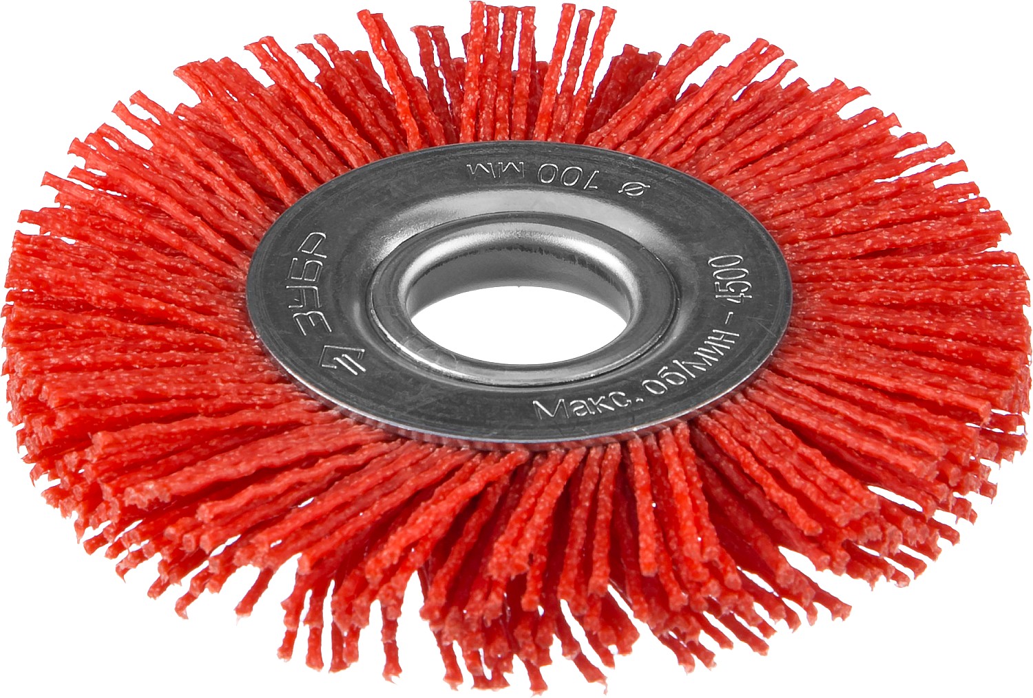 Щетка дисковая для УШМ, нейлоновая проволока с абразивным покрытием, 100х22мм ''Профессионал''.