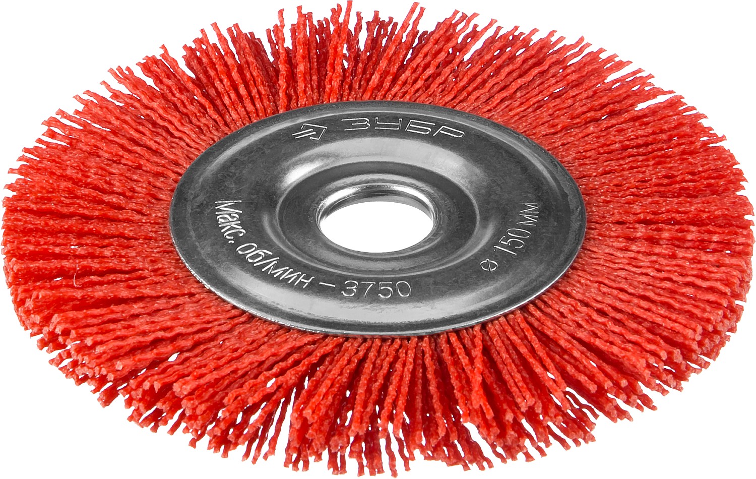 Щетка дисковая для УШМ, нейлоновая проволока с абразивным покрытием, 150х22мм ''Профессионал''.