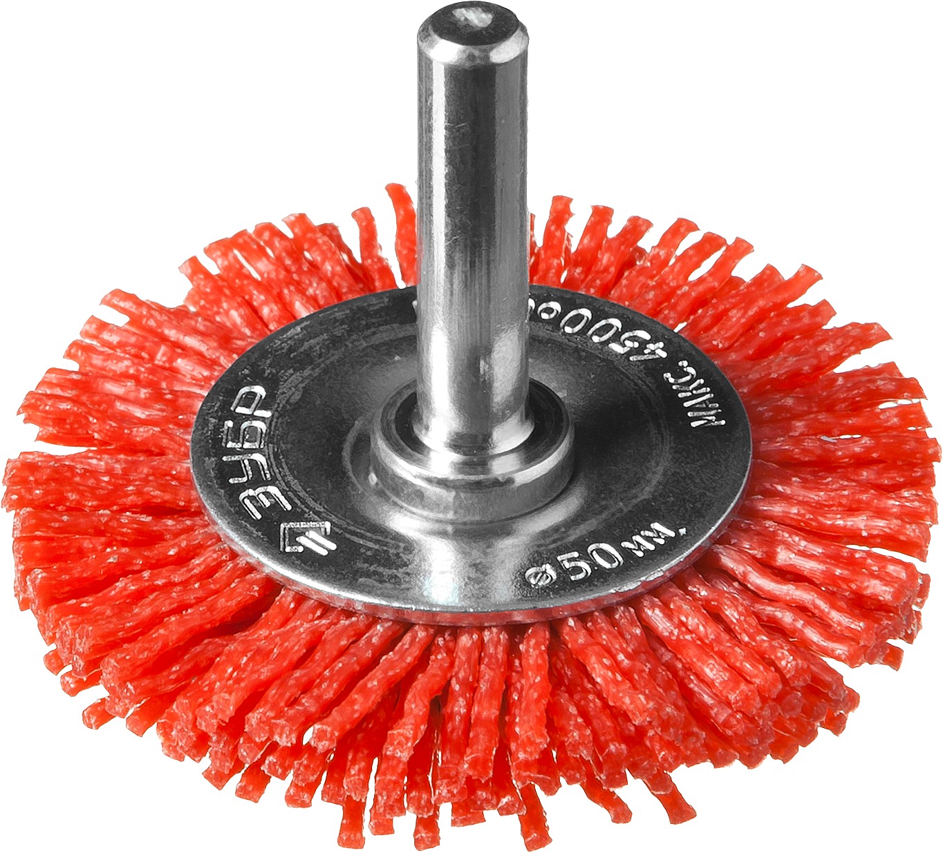 Щетка дисковая для дрели, нейлоновая проволока с абразивным покрытием, 50мм ''Профессионал''.